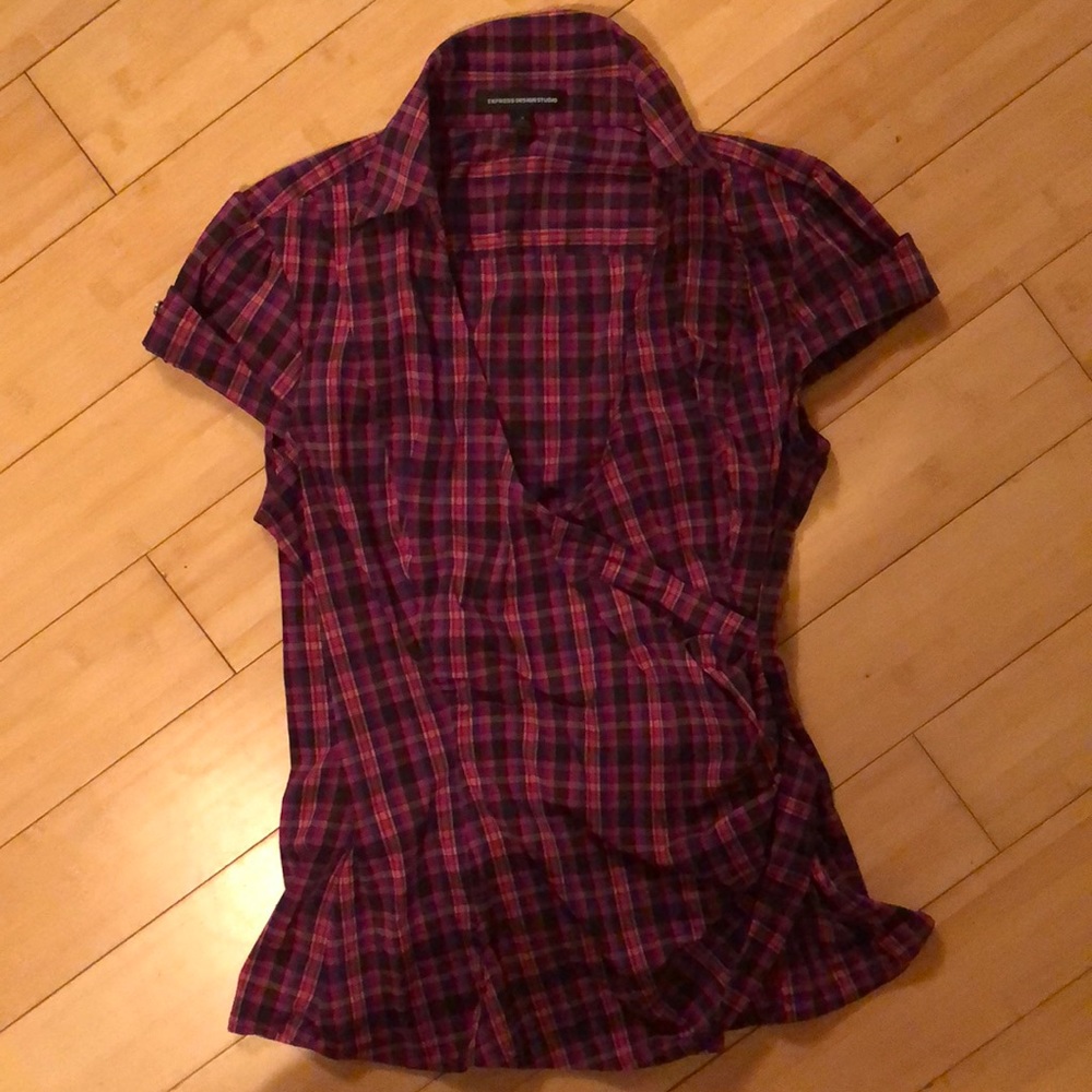 Purple and pink plaid shirt!